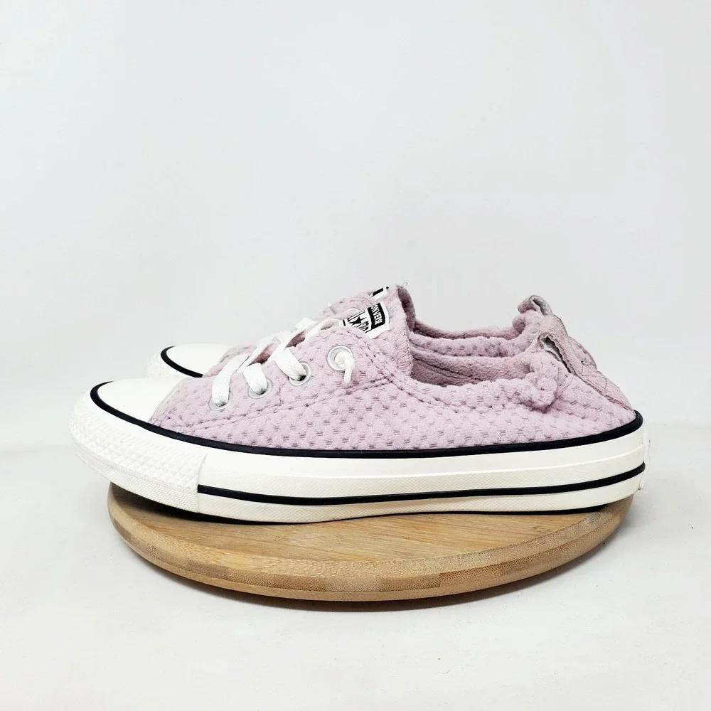 Converse Shoreline Shoes Womens 7 Fuzzy‎ Fleece Slip On Sneakers Cinch Heel